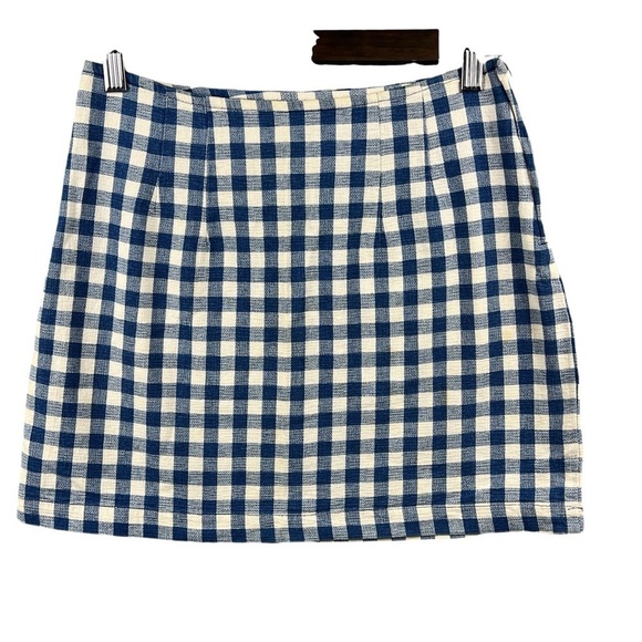 Vintage Guess Mini Skirt Women's 29 Gingham Blue White Side Zip 80's 90's - Picture 1 of 11